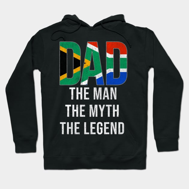 South African Dad The Man The Myth The Legend - Gift for South African Dad With Roots From South African Hoodie by Country Flags